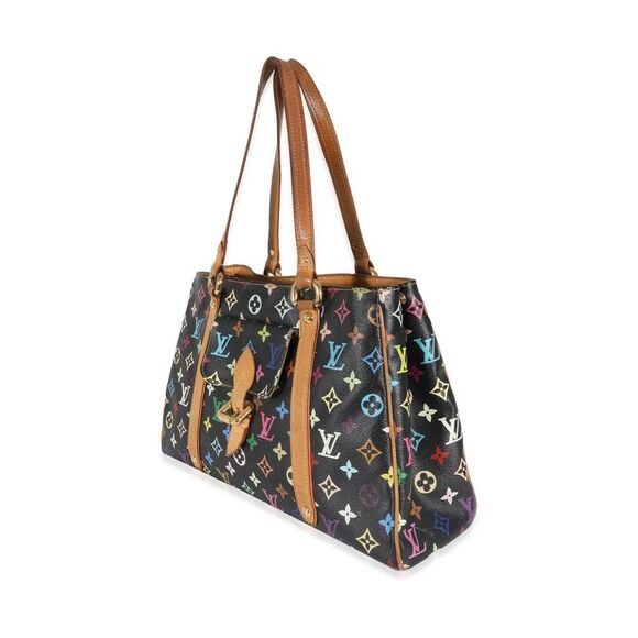 Louis Vuitton x Takashi Murakami Black Monogram Multicolore Aurelia MM - Picture 6 of 12